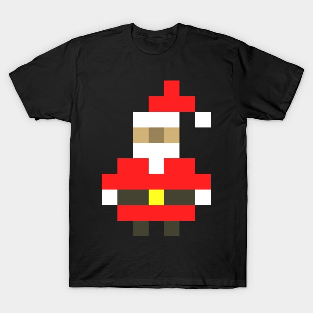 Pixel Santa Claus Christmas T-Shirt by Bumblebeast